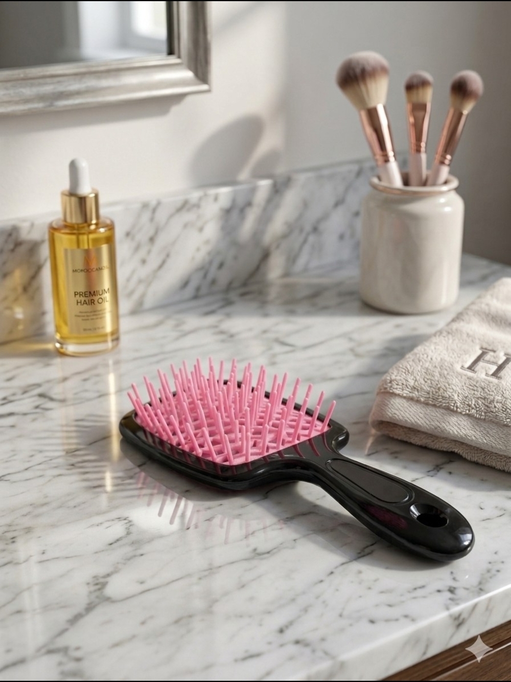 Detangling Hair Brush Anti-Static Massage Hair (New) Light Pink